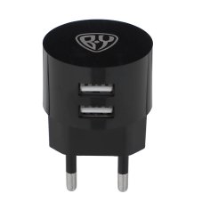 Сетевое зарядное устройство, 2xUSB, 2А, черный BY